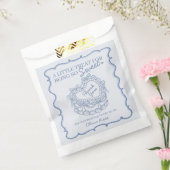Blauwe Retro Hart Coquette Cake Bruidsdouche Bedankzakje (Gezegeld)