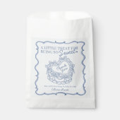 Blauwe Retro Hart Coquette Cake Bruidsdouche Bedankzakje (Voorkant)