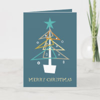 Blauwe Retro Kerstboom Mid Century Modern