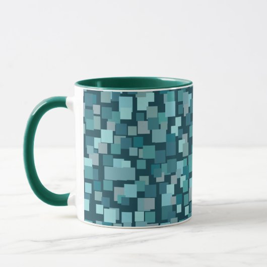Blauwe Retro Mozaïek Mok (Links)