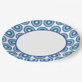 Blauwe retro papieren bordje (Gekanteld)