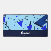 Blauwe retro print bureaumat (Voorkant)
