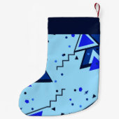 Blauwe retro print kleine kerstsok (Achterkant)