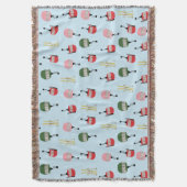 Blauwe Retro Ski Lift Gondola Winter Skiën Deken (Voorkant Verticaal)