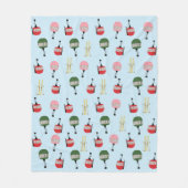 Blauwe Retro Ski Lift Gondola Winter Skiën Fleece Deken (Voorkant)