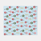 Blauwe Retro Ski Lift Gondola Winter Skiën Fleece Deken (Voorkant (Horizontaal))