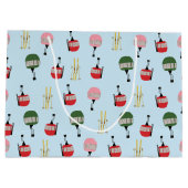 Blauwe Retro Ski Lift Gondola Winter Skiën Groot Cadeauzakje (Achterkant)