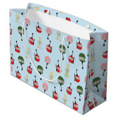 Blauwe Retro Ski Lift Gondola Winter Skiën Groot Cadeauzakje (Achterkant Gekanteld)