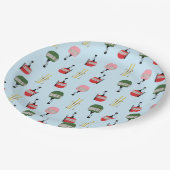 Blauwe Retro Ski Lift Gondola Winter Skiën Papieren Bordje (Gekanteld)