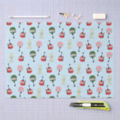 Blauwe Retro Ski Lift Gondola Winter Skiën Tissuepapier (Craft)