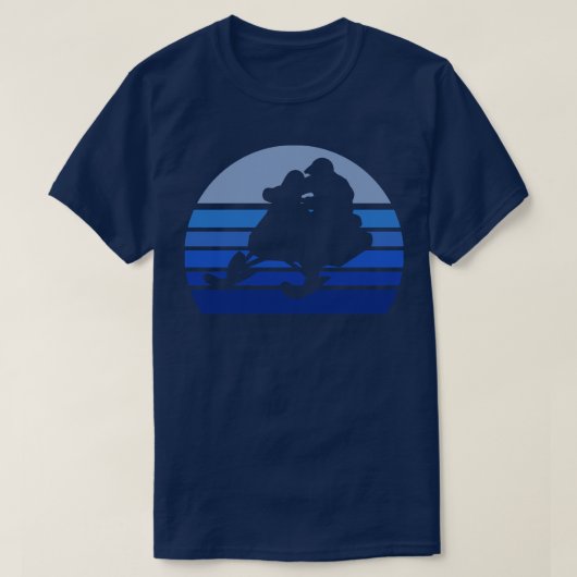 Blauwe Retro Sneeuwscooter T-shirt (Design voorkant)