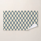 Blauwe retro stijl golven patroon bad handdoek (Handdoek)