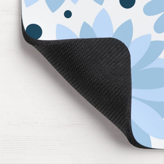 Blauwe retro stijl madeliefjes en donkerblauwe sti muismat (Hoek)