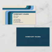 blauwe retro strepen v.2 visitekaartje (Voorkant / Achterkant)