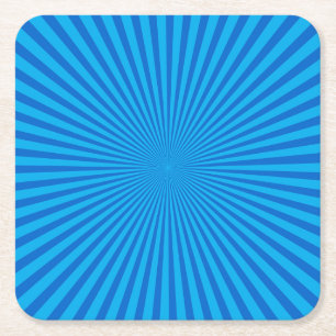 Blauwe Retro Sunburst Achtergrond Kartonnen Onderzetters