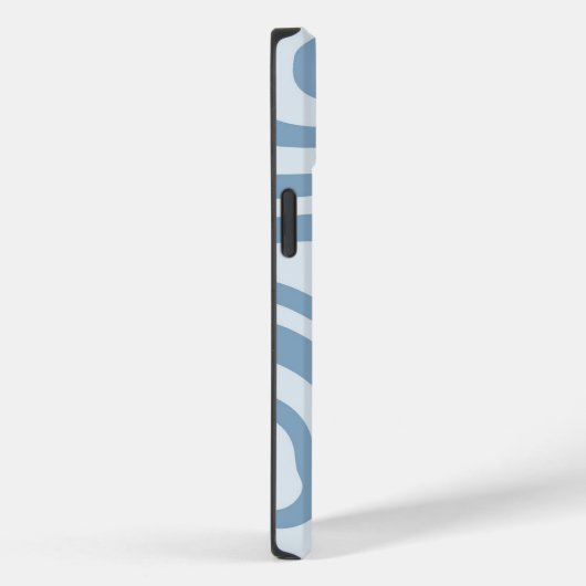 Blauwe Retro Swirl Groovy Y2K Patroon Case-Mate iPhone Case (Achterkant / Rechts)