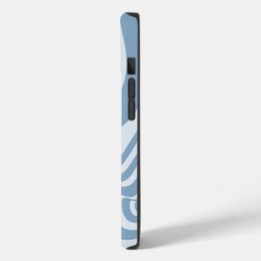 Blauwe Retro Swirl Groovy Y2K Patroon Case-Mate iPhone Case (Achterkant / Links)