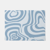 Blauwe Retro Swirl Groovy Y2K Patroon Deurmat (Voorkant)