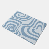 Blauwe Retro Swirl Groovy Y2K Patroon Deurmat (Schuin)