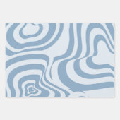 Blauwe Retro Swirl Groovy Y2K Patroon Inpakpapier Vel (Voorkant)
