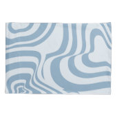 Blauwe Retro Swirl Groovy Y2K Patroon Kussensloop (Achterkant)