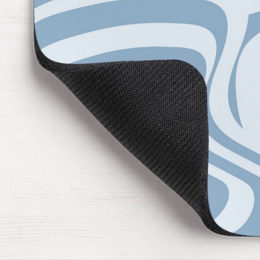 Blauwe Retro Swirl Groovy Y2K Patroon Muismat (Hoek)