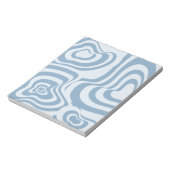 Blauwe Retro Swirl Groovy Y2K Patroon Notitieblok (Linkerzijde)