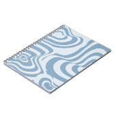 Blauwe Retro Swirl Groovy Y2K Patroon Notitieboek (Linkerzijde)
