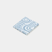 Blauwe Retro Swirl Groovy Y2K Patroon Post-it® Notes (Schuin)