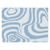 Blauwe Retro Swirl Groovy Y2K Patroon Tafelkleed (Voorkant (Horizontaal))