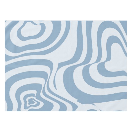 Blauwe Retro Swirl Groovy Y2K Patroon Tafelkleed (Voorkant (Horizontaal))
