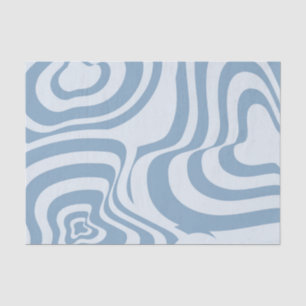Blauwe Retro Swirl Groovy Y2K Patroon Tissuepapier