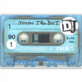 Blauwe Retro T4 Audiotape Cassette 80s DJ C-CutVS Sticker (Voorkant)