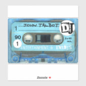Blauwe Retro T4 Audiotape Cassette 80s DJ C-CutVS Sticker (Vel)