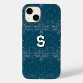 Blauwe Retro Tides van de Kerstvibes Case-Mate iPhone Case (Achterkant)
