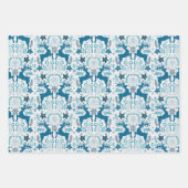 Blauwe Retro Tides van de Kerstvibes Inpakpapier Vel (Voorkant 2)