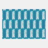 Blauwe Retro Tides van de Kerstvibes Inpakpapier Vel (Voorkant 3)