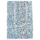 Blauwe Retro Tides van de Kerstvibes Medium Cadeauzakje (Achterkant)