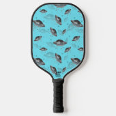 blauwe retro UFO Pickleball Paddle (Voorkant)