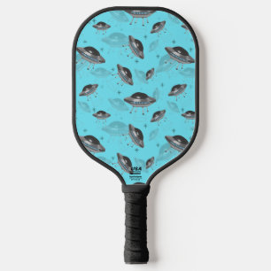 blauwe retro UFO Pickleball Paddle