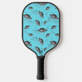 blauwe retro UFO Pickleball Paddle (Achterkant)