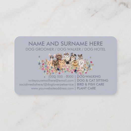 Blauwe reuzenkattenpuppy visitekaartje (Achterkant)