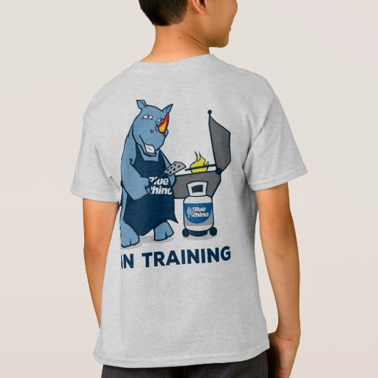 Blauwe Rhino "Griller in training" jongens T-shirt (Achterkant)