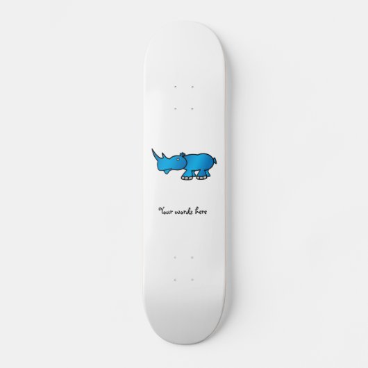 Blauwe rhino persoonlijk skateboard (Voorkant)