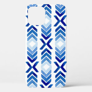 Blauwe Rhombus pijlen Waterverf Patroon Case-Mate iPhone Case