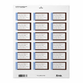 Blauwe ribbenbbe bruine Adresetiketten Etiket (Full Sheet)