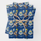 Blauwe Ridder in Shining Armor Kids Verjaardagsfee Inpakpapier Vel (In situ)