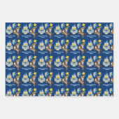 Blauwe Ridder in Shining Armor Kids Verjaardagsfee Inpakpapier Vel (Voorkant)