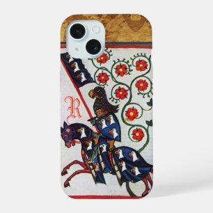 BLAUWE RIDDER MIDDELEEUWSE PERKAMENT MONOGRAM iPhone 15 CASE