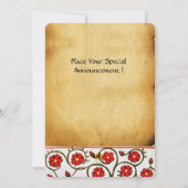 BLAUWE RIDDER PAARD MIDDELEEUWS PERKAMENT Monogram Aankondiging (Achterkant)